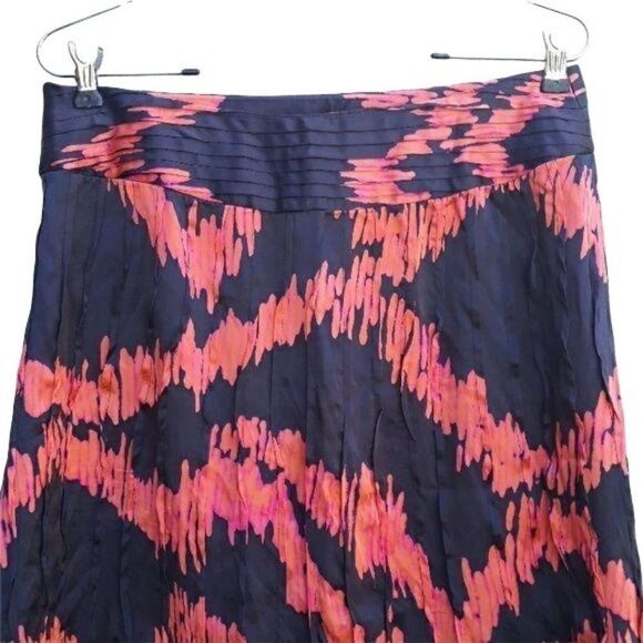 Etcetera Silk Lightening Ruffled Flounce Hem Pintuck Cumberbun Skirt Sz 8 - Picture 9 of 10